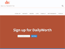 Tablet Screenshot of dailyworth.com